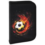 Пенал BRAUBERG с наполнением, 1 отделение, 1 откидная планка, 24 предмета, полиэстер, 21х14 см, "Fireball", 270723