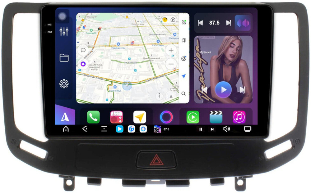 Магнитола для Infiniti G25, G35, G37 2006-2013 (поддержка Bose) - FarCar XXL9-9676 монитор 9.5" 2K QLED на Android 14, TS20, 8+256Гб, CarPlay, 4G SIM-слот