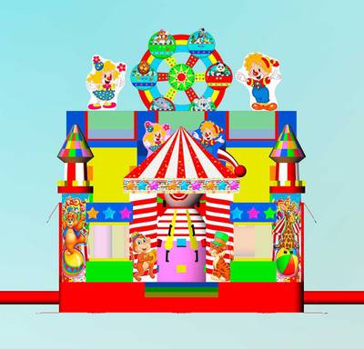 Коммерческий надувной  батут " Цирковой" 7*4*4,5м