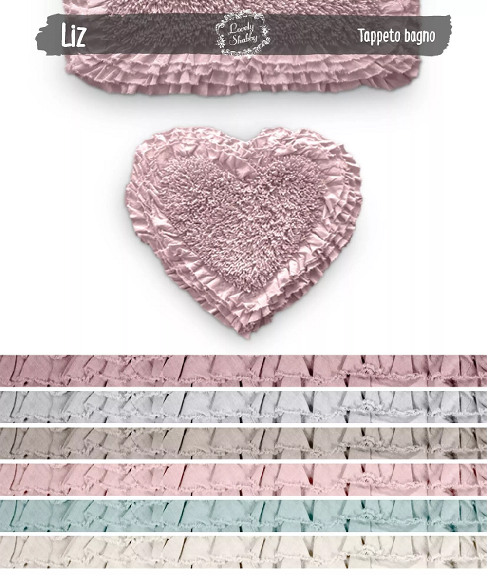 Коврик для ванной Сердце "Лиз" 65см, 6 видов, Хлопок