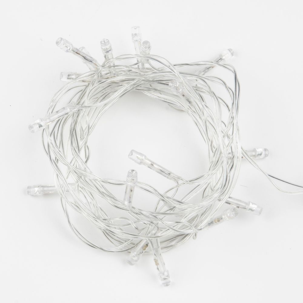 ULD-S0280-020-DTA MULTI IP20 Гирлянда светодиодная с контроллером. 20 светодиодов. 2.8 м. разноцветная. IP20. провод прозрачный.