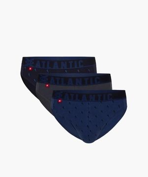 Мужские трусы (3шт) слипы спорт Atlantic 3MP-152 , темно-синие + графит + темно-голубые