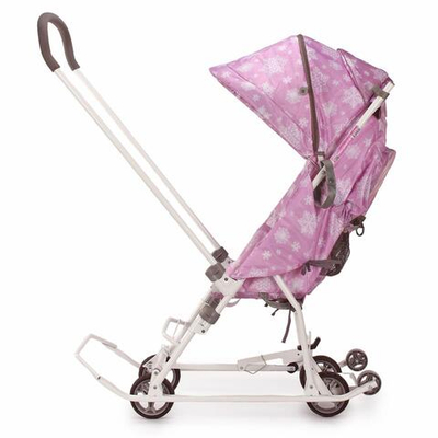 Санки-коляска "Наши Детки 3-1К" со снежинками на сиреневом