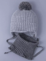 Шапка детская осенняя вязаная и снуд