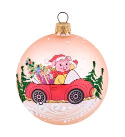 НФШ-1656/2 Ел.украшение Шар «Поросенок с подарками» 85 мм