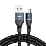 Кабель 1m USB/Micro 2.4A RC-152m Colorful Light Remax black