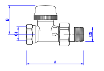 Клапан термостатический Valtec 1/2" прямой арт. VT.032.N.04 для радиаторов