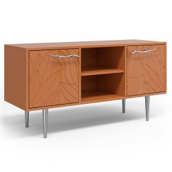 Тумба под ТВ Арт Колор leaves 117см Стайл Сильвер Томленый оранжевый