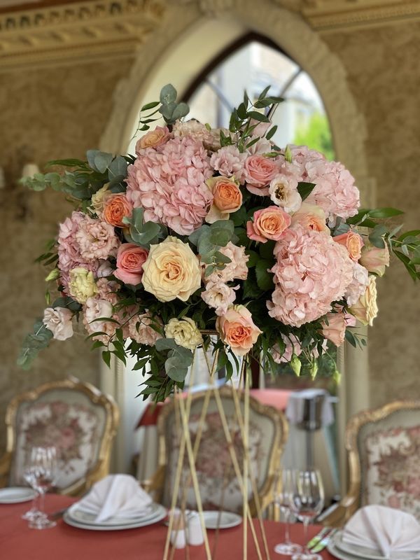 Цветочное оформление на юбилей