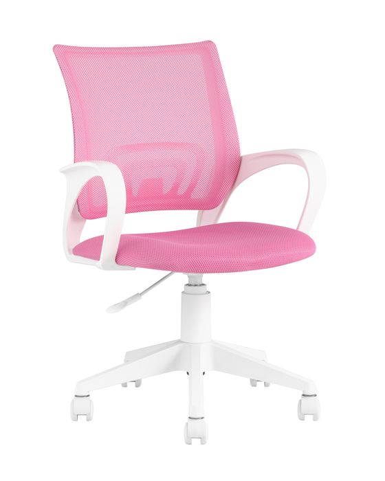 Кресло офисное TopChairs ST-BASIC-W розовый крестовина пластик белый Stool Group