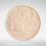 Brasil, 50 Centavos, 1970, VF
