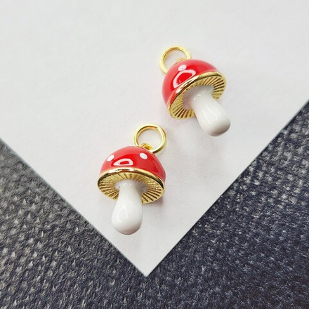 Подвеска, гриб Мухомор, р-р 16мм, позолота, люкс фурнитура