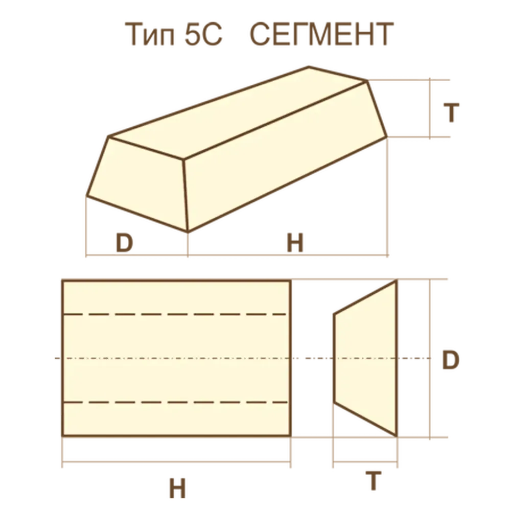 Сегмент шлифовальный 100х40х150 P40 0 м/с (С впрессованным элементом 3109) Сегмент шлифовальный 100х40х150 P40 0 м/с (С впрессованным элементом 3109)