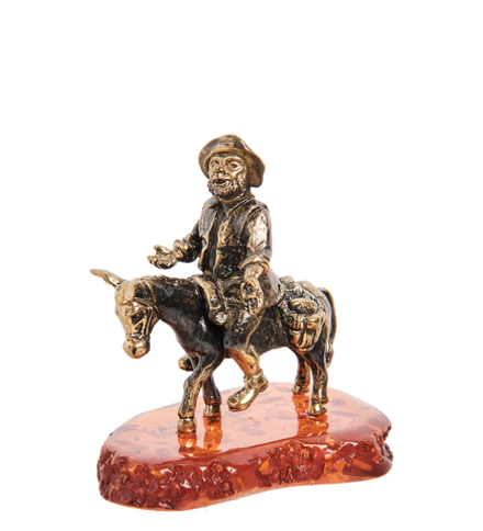 Народные промыслы AM-2184 Фигурка «Санчо Панса» (латунь, янтарь)