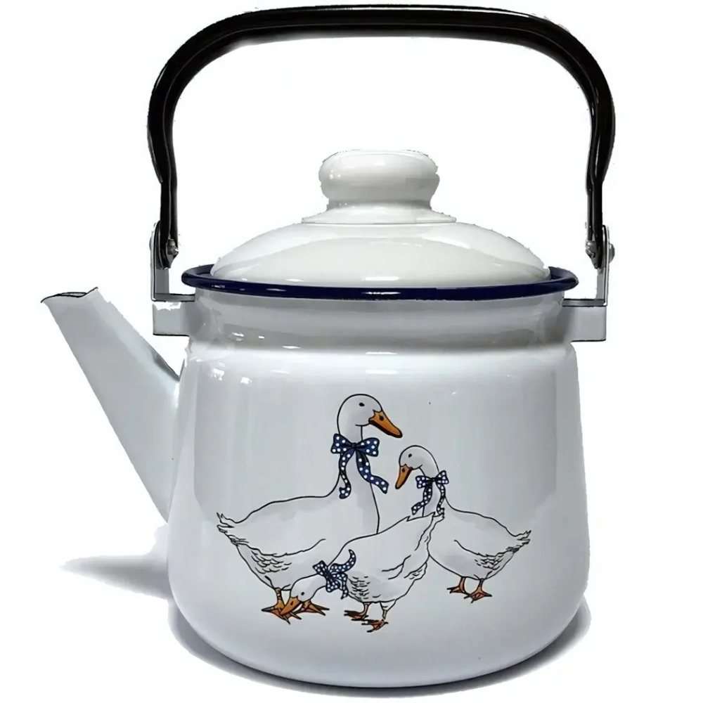 Чайник эмалированный 2,5л «Гуси» 01-2711н/4