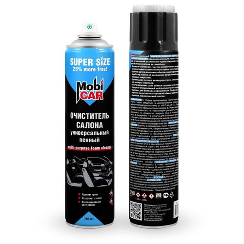 Очиститель обивки салона велюра и ковров 780 мл (аэрозоль пенный) (MobiCar)