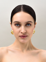 Серьги "Double round element" Gold