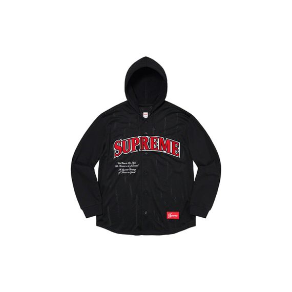 Supreme SS20 Week 4 Mesh Hooded L/S Baseball Jersey