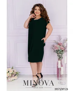 Платье 126-темно-зеленый Minova