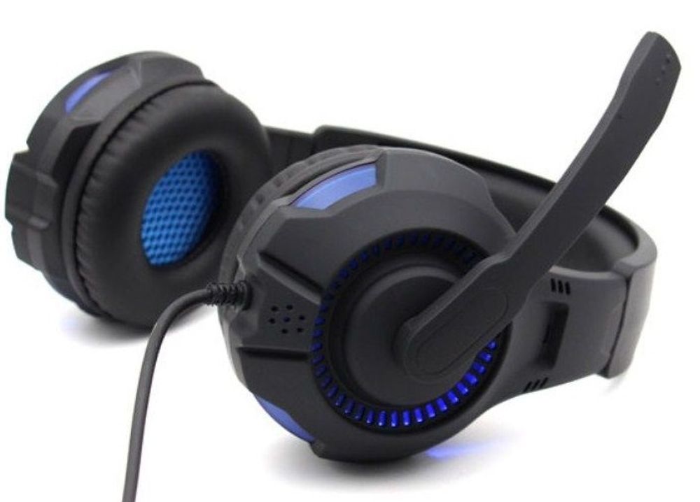 Наушники с микрофоном Komc B-22 Black-blue (USB)