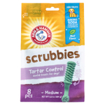 Arm & Hammer, Scrubbies, лакомство для предотвращения образования зубного камня, для собак, средний, мята, 8 шт., 184 г (6,5 унции)