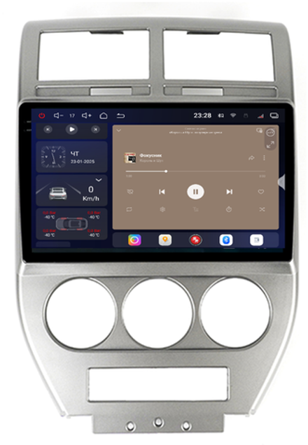 Магнитола для Jeep Compass 2006-2010 - Redpower 85417 PRO/PROmax ТОП звук, 2K QLED, Android 14, CarPlay, 4G SIM-слот