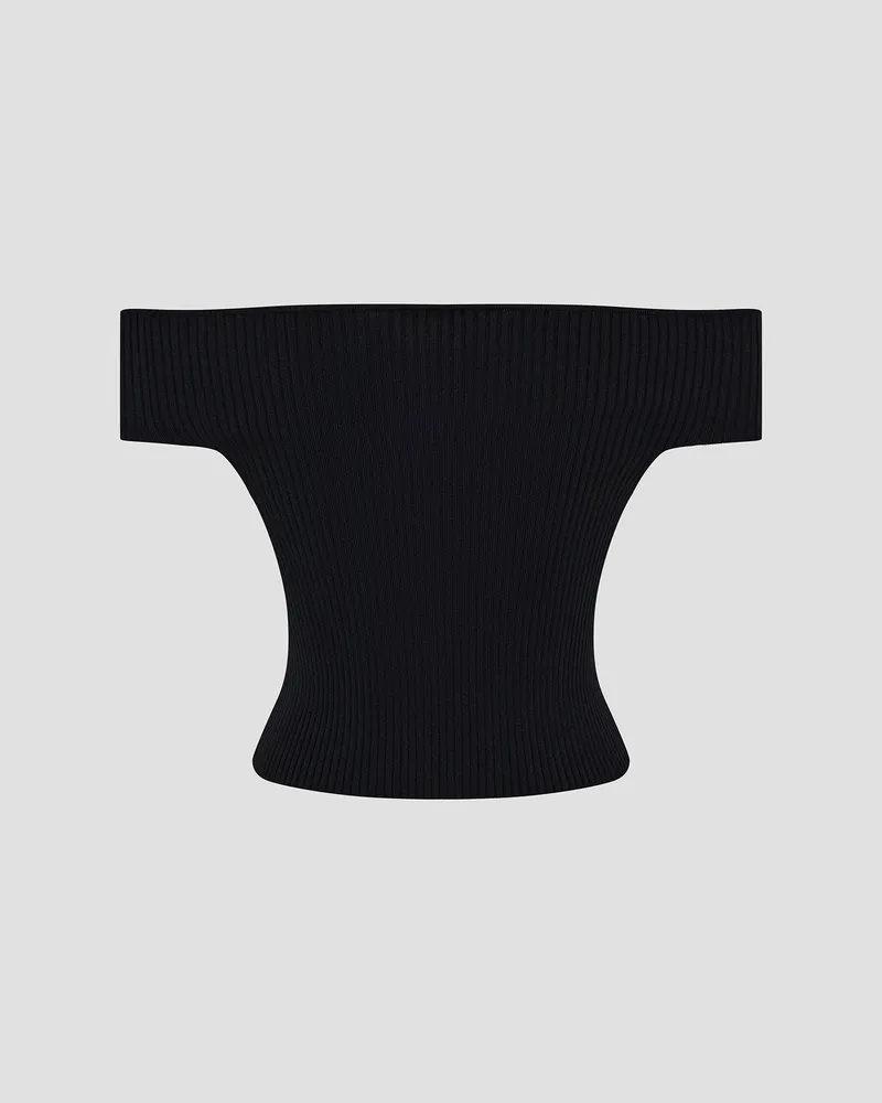 Топ трикотажный с открытыми плечами и короткими рукавами