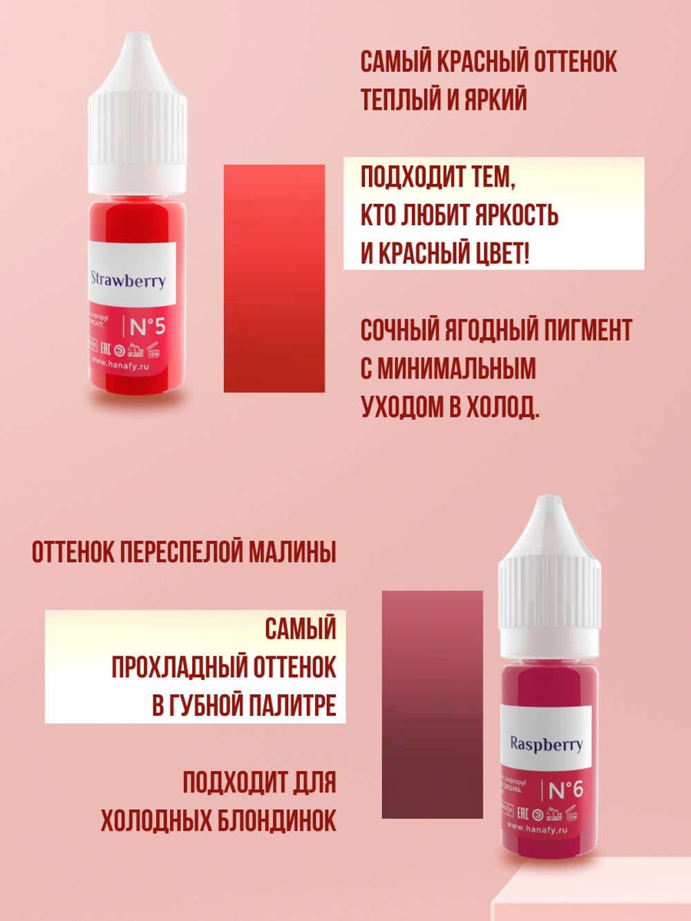 Сет пигментов для губ Hanafy 10 шт по 10 мл