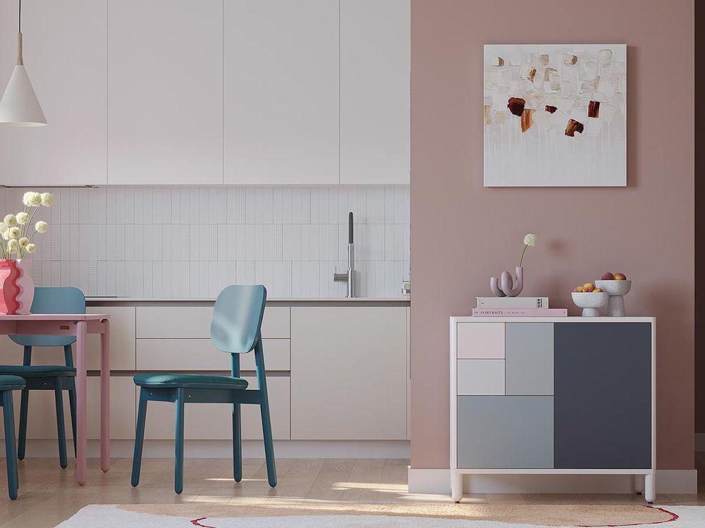 Стул Saga, рогожка, сине-зеленый