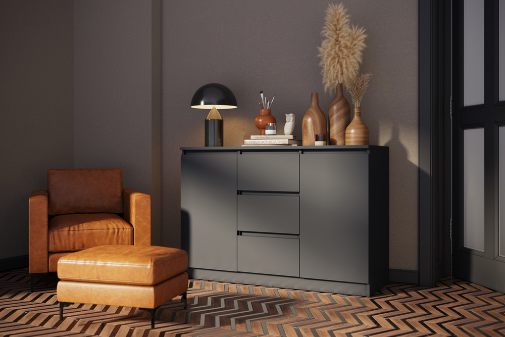 Комод Челси 1200 (2 двери 3 ящика), Графит