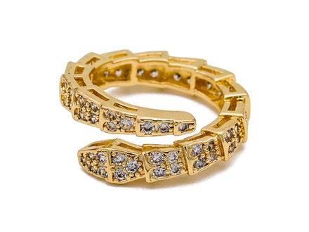 Кольцо "Змейка" со стразами