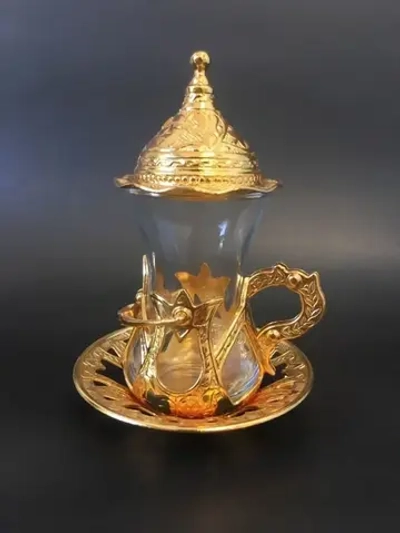 Чайная пара с лукумницей "Тюльпан", Турция