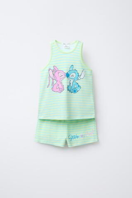 ZARA ПОЛОСАТАЯ ПИЖАМА LILO & STITCH © DISNEY, БИРЮЗОВЫЙ