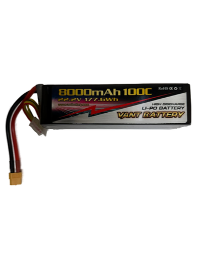 Аккумулятор для квадрокоптера FPV VANT 6S8000-100C-XT60-6S 8000 mAh