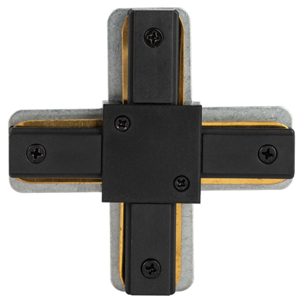 Коннектор питания ЭРА TR-1PA-СX BK для однофазного шинопровода X-образный черный | Однофазный шинопровод и аксессуары