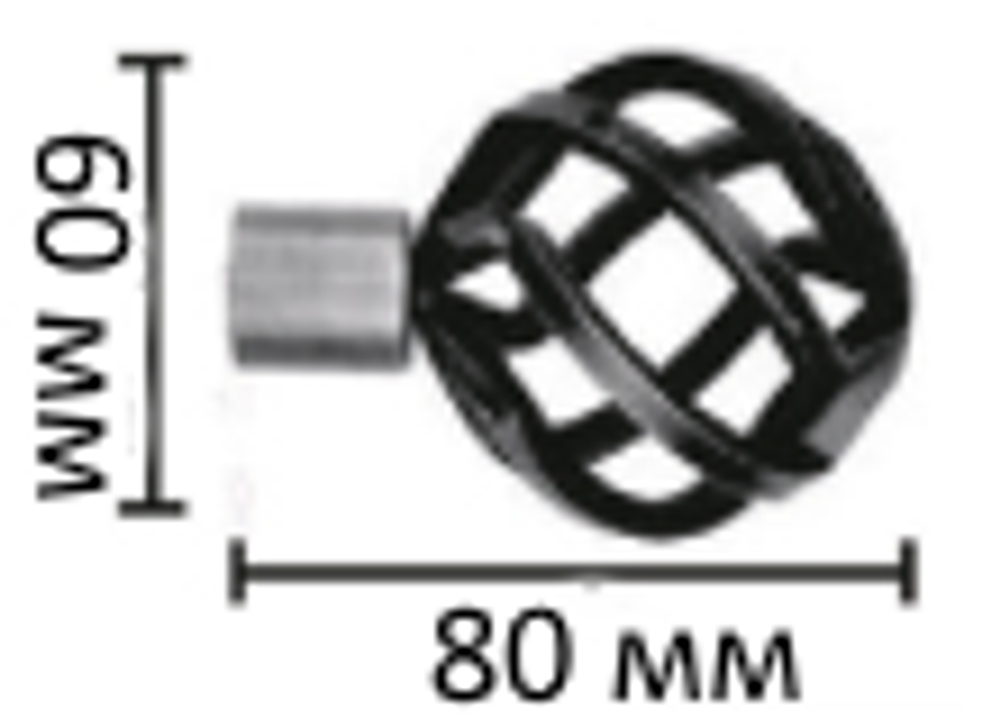 Наконечники "Глобо Ост" кованых карнизов для штор d16 мм, цвет нержавеющая сталь