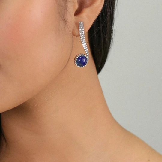 Серьги ORI TAO, Ozaka, с лазуритом, OT24.1-12-30894 (синий)