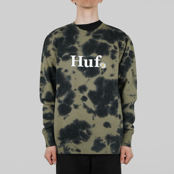 Толстовка мужская HUF In Bloom артикул:PF00392 OLIVE - купить в магазине Дайс