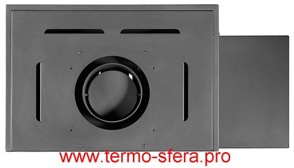 Камин МАДРИД на дровнике Гигант справа черный шамот подовый