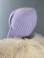 шапка ушанка вязаная зимняя ангора пушистая