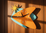 Настенные часы “Starflight Boomerang / Звездный бумеранг ” 33 см, Mid-Century Modern, полимер, бесшумный кварцевый механизм