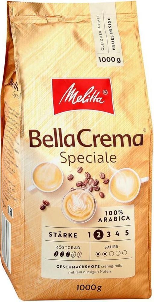 Кофе в зернах Melitta Bella Crema Speciale, 1 кг, 2 шт