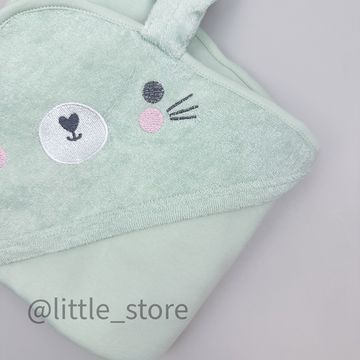 Полотенце махровое/хлопковое "Зайчик" дымчатый нефрит