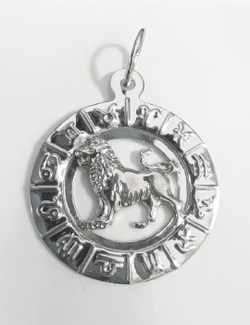 Подвеска ювелирная "Лев", серебро, проба 925, родированная/Ф