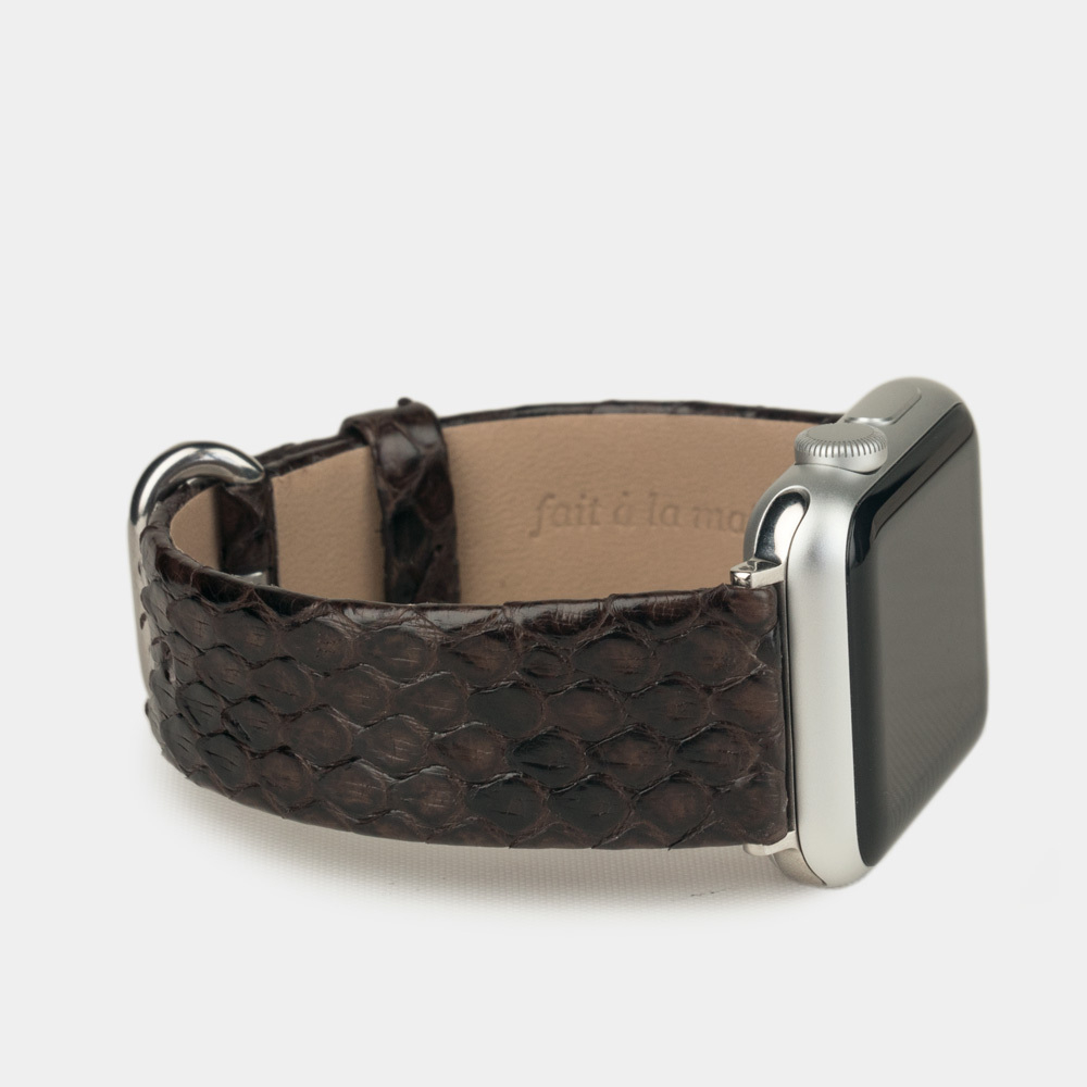 Ремешок кожаный для Apple Watch 40/41mm Classic темно-коричневого цвета