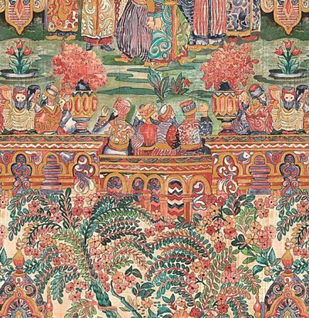 обои современные дизайнерские красочные, имитируюшие ткань, изображение людей 49500