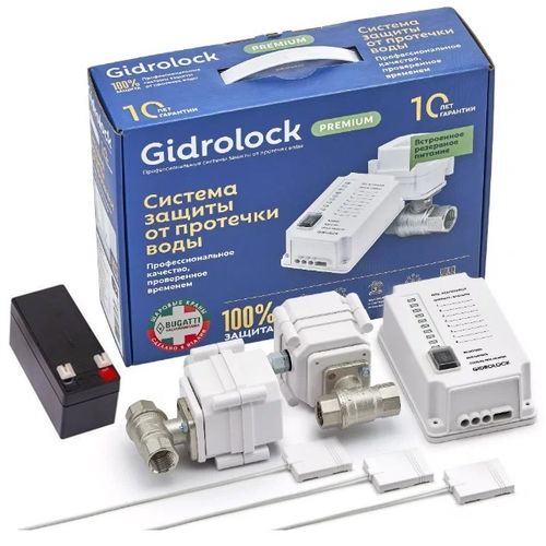 Комплект системы защиты от протечек Gidrolock Premium Plus Bugatti 3/4" (31221022)
