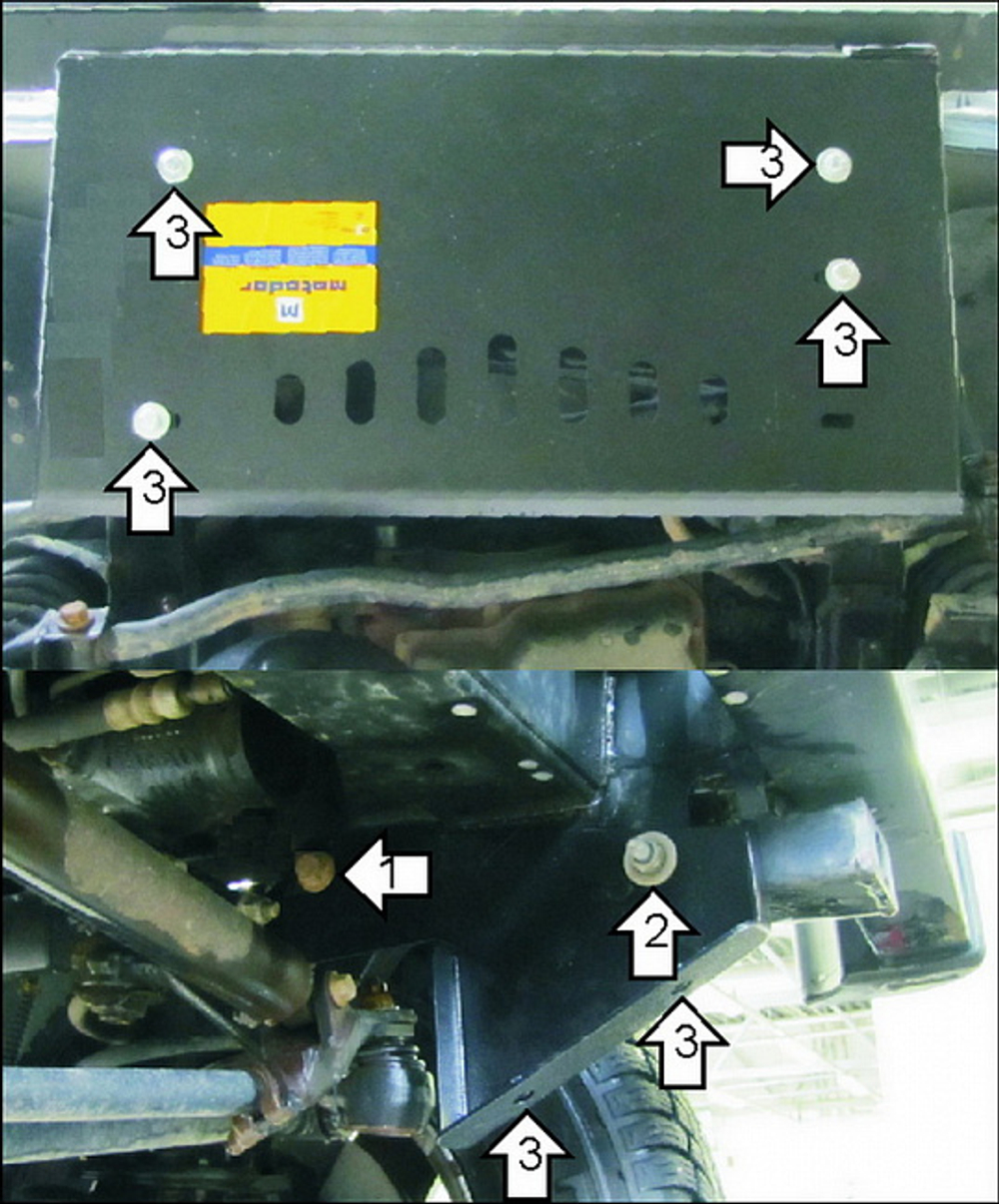 Защита Радиатора, Рулевых тяг. 3 мм, Сталь. для Land Rover Defender 110 2007-2016 MOTODOR.13211