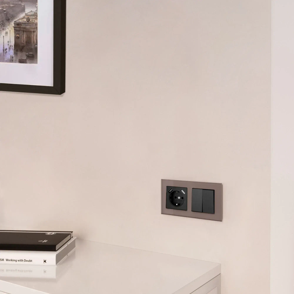 Рамка на 2 поста Favorit (латте, стекло) W0021142