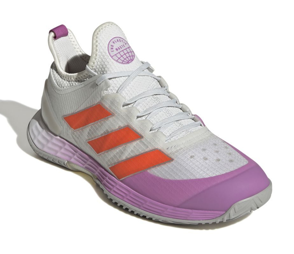 Женские Кроссовки теннисные Adidas Adizero Ubersonic 4 W - crystal white/impact orange/semi pulse lilac